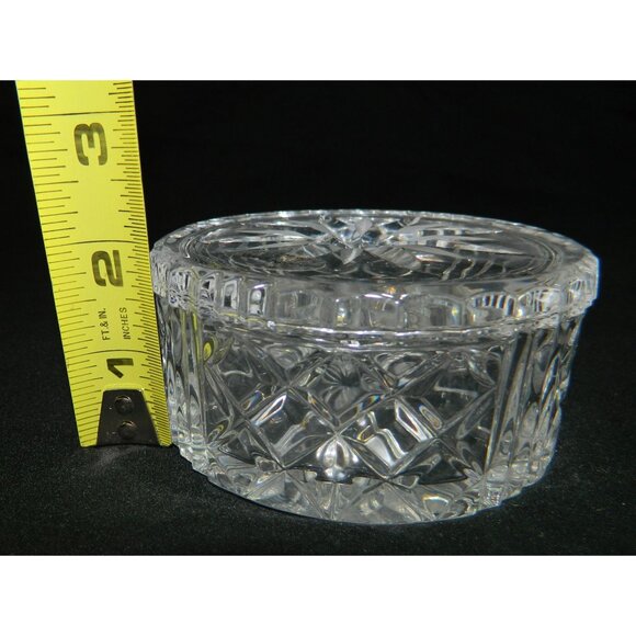 Cut Crystal Vanity Set: Decanter Vase Stopper & Wedgewood Lidded Trinket Box - Picture 9 of 16